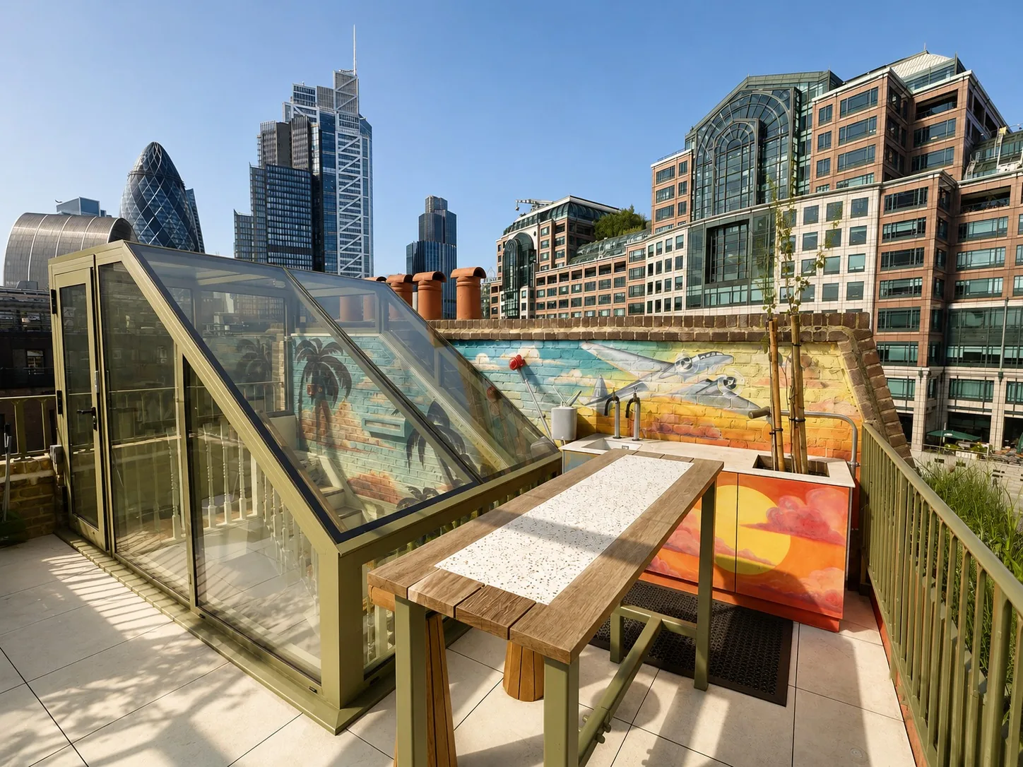 Roof works at Brushfield Street, London