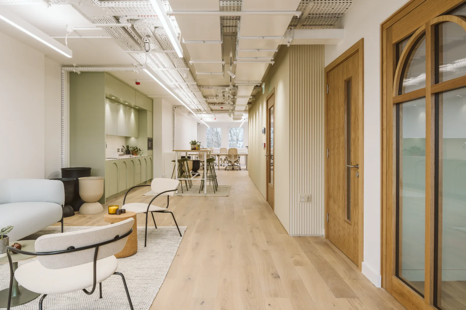 Finished commercial interior with bespoke joinery